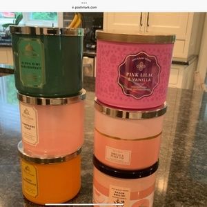 Bath and Body Works: Empty 3 wick candle jars set of 6